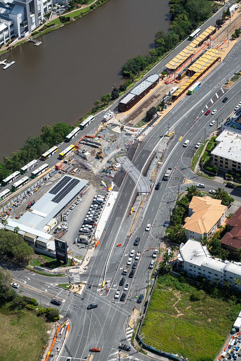 Tie in works at Broadbeach South Station